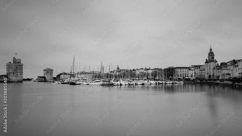 Port de la Rochelle en noir et blanc