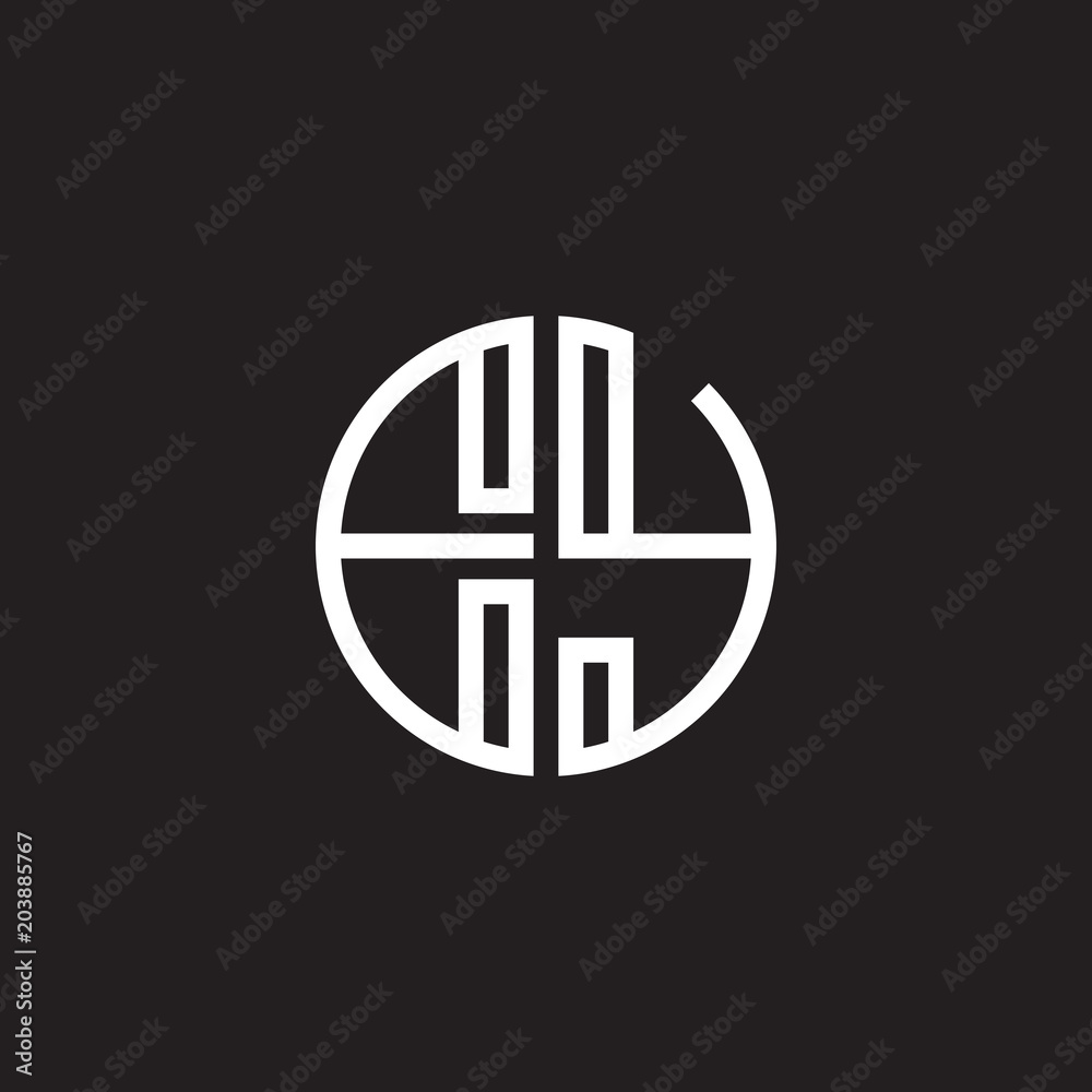 Initial letter EY, minimalist line art monogram circle shape logo, white color on black background Initial letter EY, minimalist line art monogram circle shape logo, white color on black background