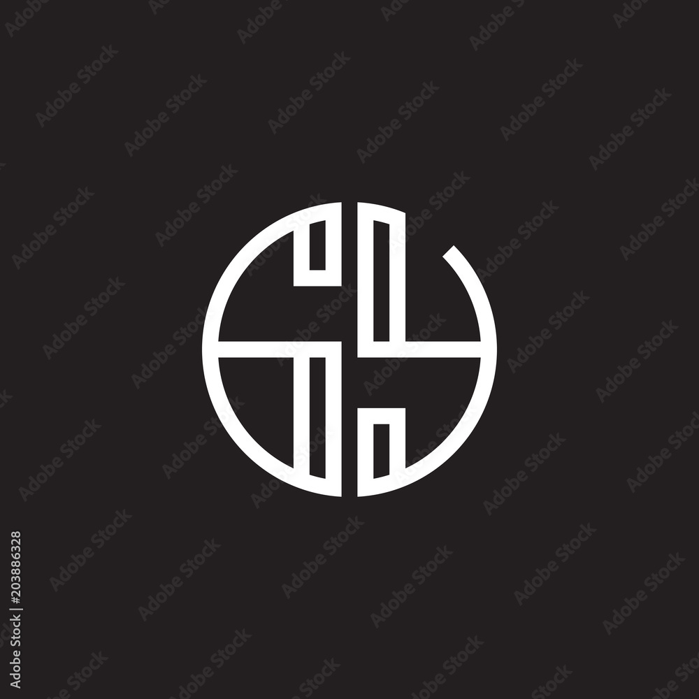 Initial letter GY, minimalist line art monogram circle shape logo, white color on black background Initial letter GY, minimalist line art monogram circle shape logo, white color on black background