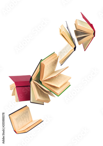 old falling books photo