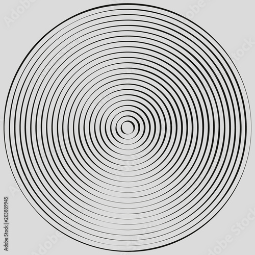 Concentric circles  concentric rings. Abstract radial graphics.