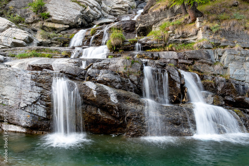 Lillaz Waterfall near Cogne in Valle d   Aosta  Italy
