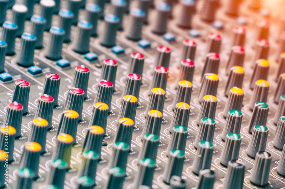 Obraz premium Mixing console in the Studio
