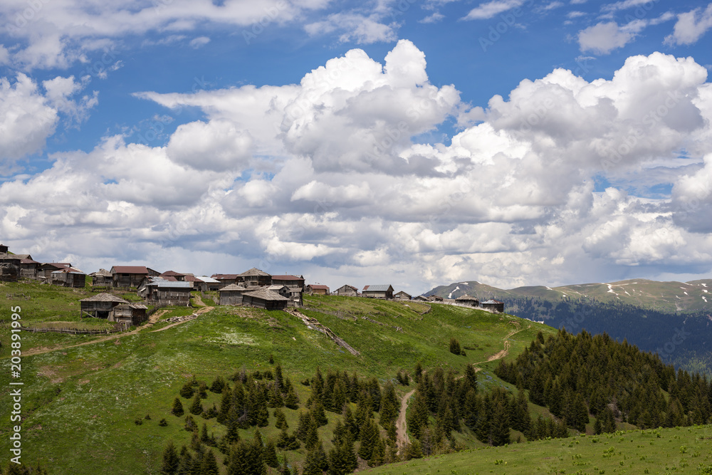 Abandoned mountain village of the shepherds Abandoned mountain village of the shepherds