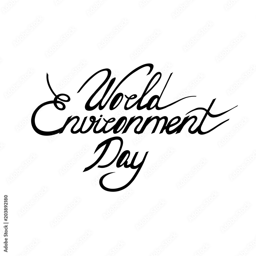 World Environment Day. Lettering. Vector illustration.