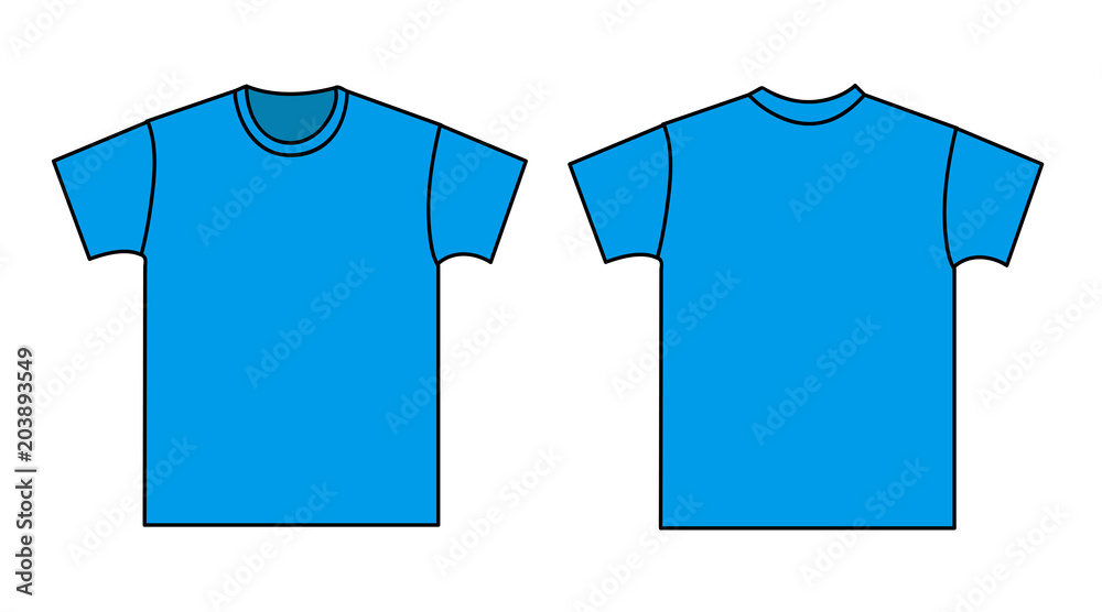 Blank t-shirt template. Front and back Blank t-shirt template. Front and back