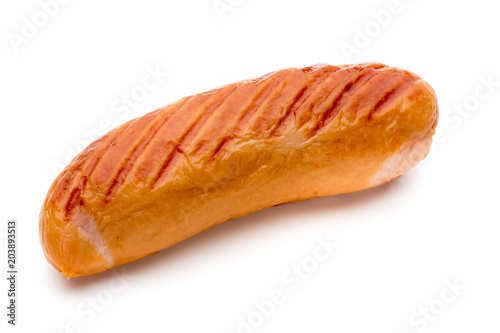 Pork sausage isolated on white background.