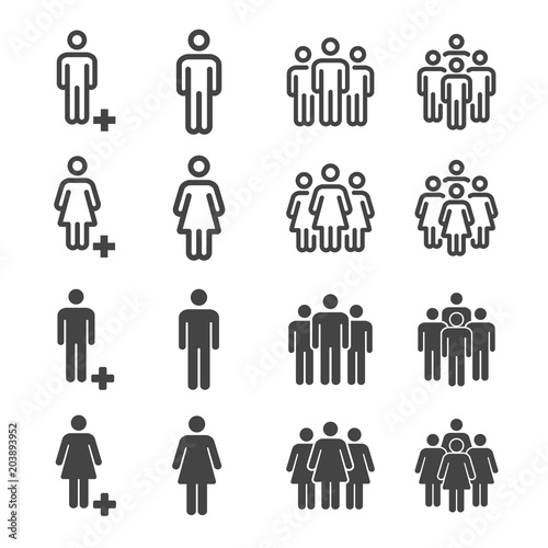 people and population icon set