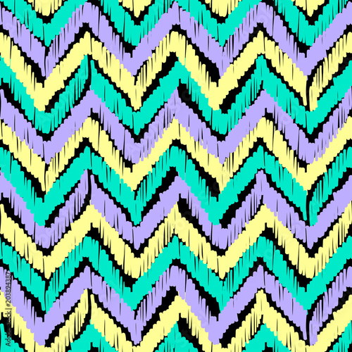 Abstract Ikat and boho style handcraft fabric pattern. Traditional Ethnic design for clothing and textile background, carpet or wallpaper