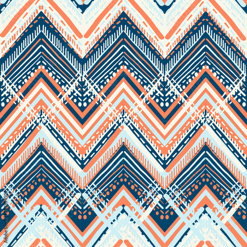 Abstract Ikat and boho style handcraft fabric pattern. Traditional Ethnic design for clothing and textile background, carpet or wallpaper