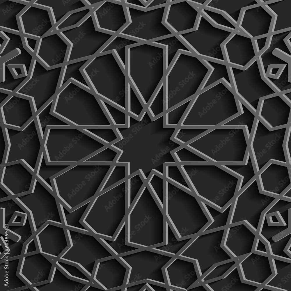 Background with 3d seamless pattern in Islamic style Background with 3d seamless pattern in Islamic style