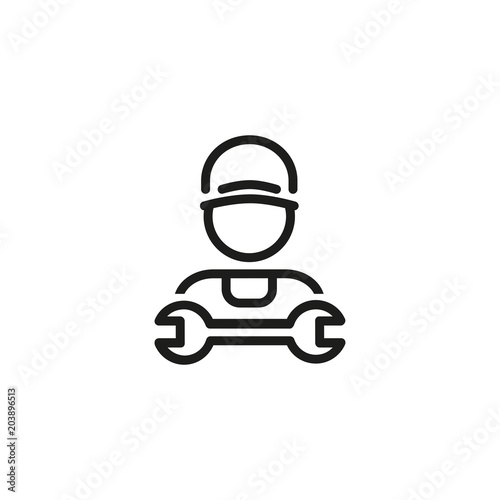 Technician with spanner icon