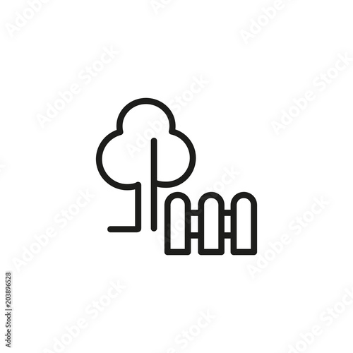 Tree and fence icon