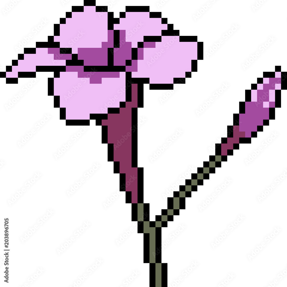 vector pixel art flower bloom bud vector pixel art flower bloom bud