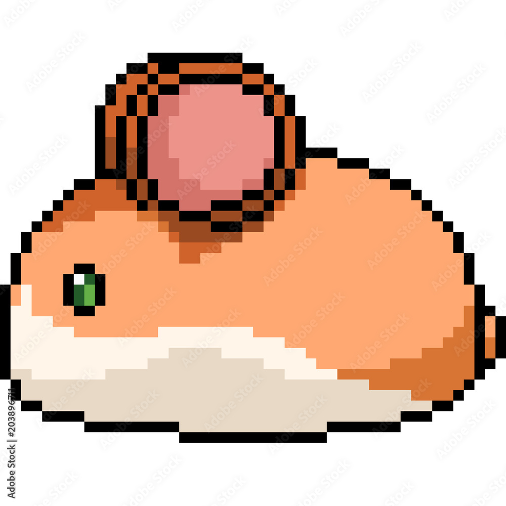 Fototapeta premium vector pixel art hamster furball