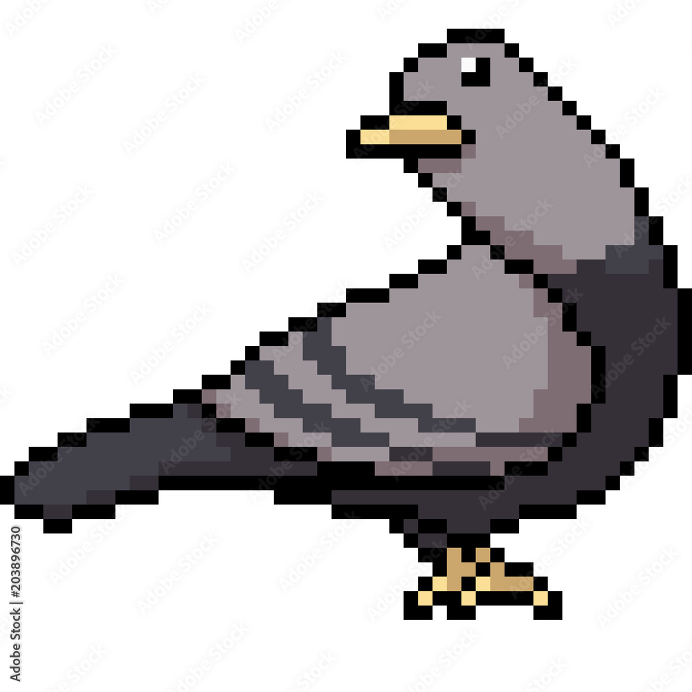 Obraz premium vector pixel art dove turn