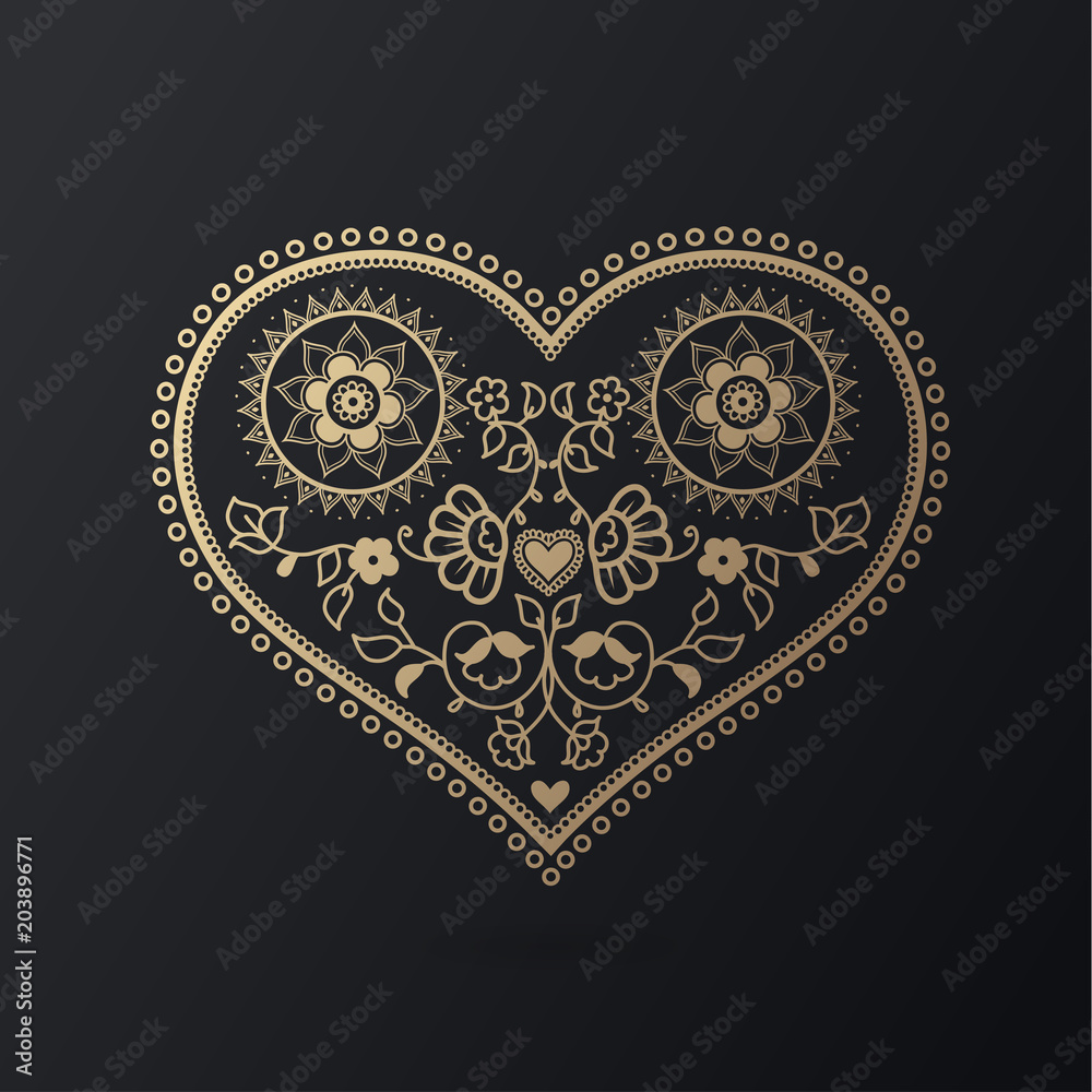 Heart shape ornament illustration for Valentine's Day. Greeting card template. Heart shape ornament illustration for Valentine's Day. Greeting card template.