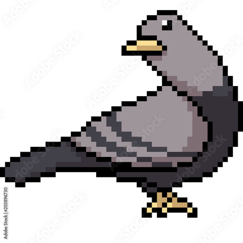 vector pixel art dove turn