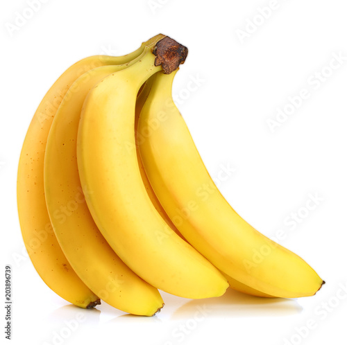 Bunch of bananas isolated on white background photo