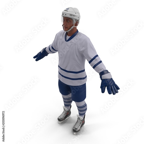 Hockey Player on white. 3D illustration