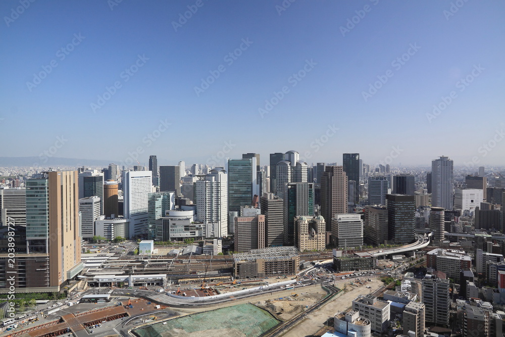 Obraz premium Widok na miasto z Umeda Sky Building
