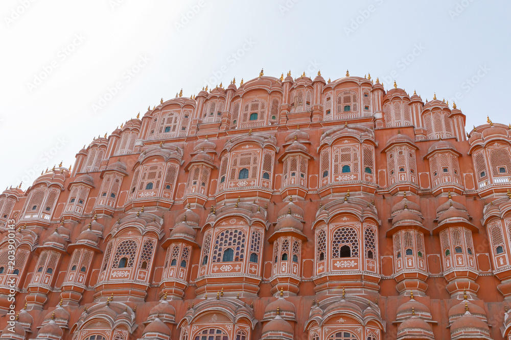 facade of Hawa Mahal palace in Jaipur, India