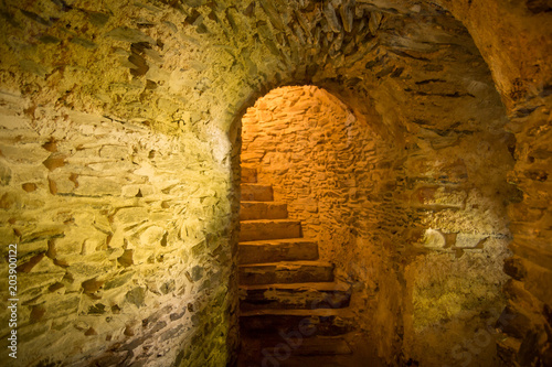 stairs in medieval cellar