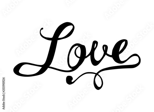 Love. Hand written doodle word on white
