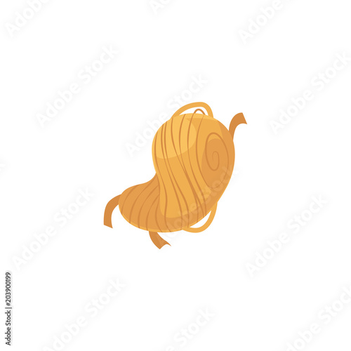 Cartoon noodles icon. Chinese, asian wok or italian pasta, spaghetti national cuisine, traditional meal. Culinary menu design object. Vector isolated illustration.