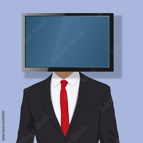 TV - Télé - tête - concept - média - information - info - téléviseur - communication - addiction