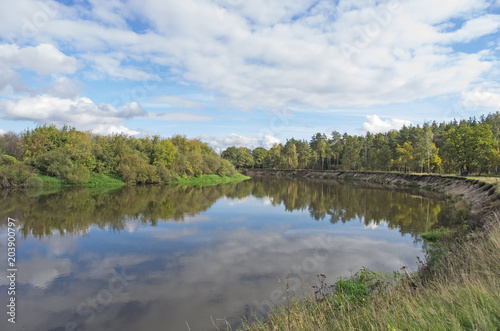 The autumn landscape. Russia. The Klyazma River.