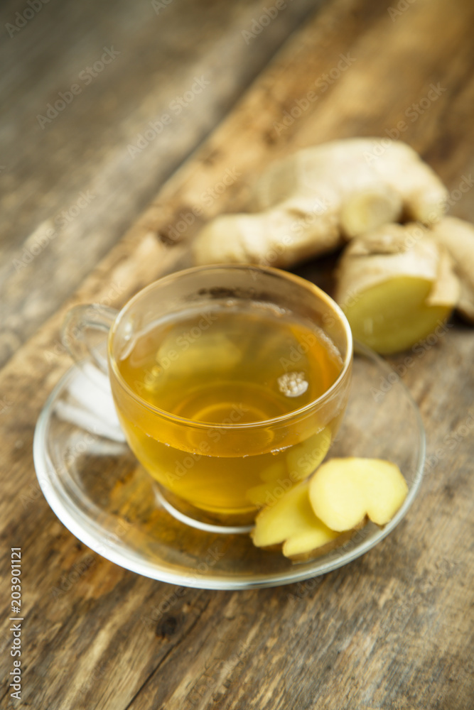 Homemade ginger and lemon tea Homemade ginger and lemon tea