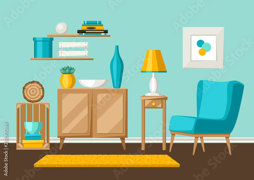 Interior living room. Furniture and home decor.