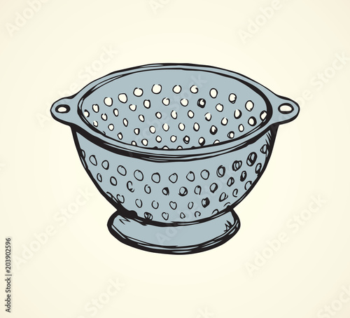 Colander. Vector drawing