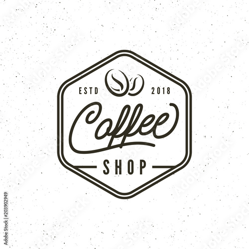 modern vintage coffee shop label. vector illustration