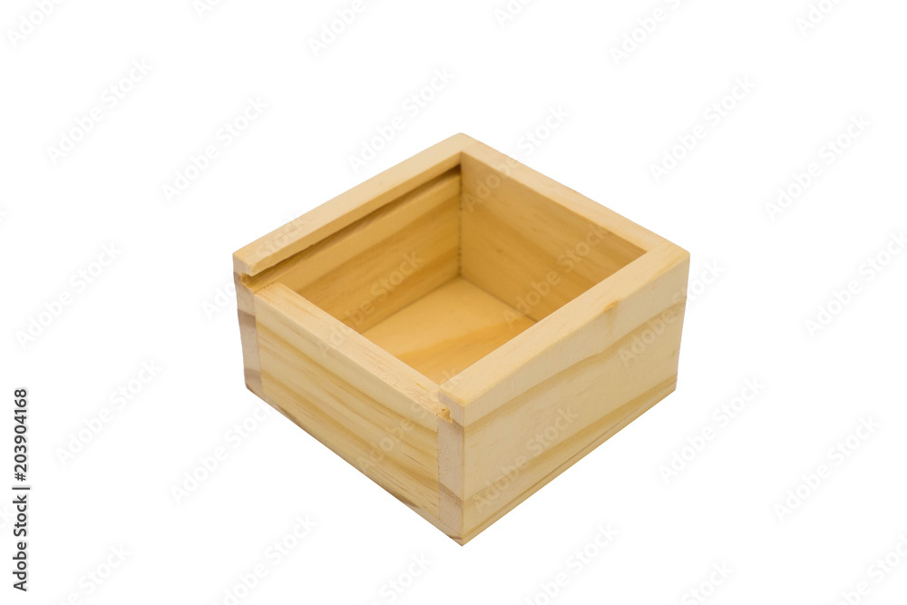 empty wooden box on white background empty wooden box on white background