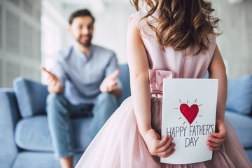 Dad with daughter at home