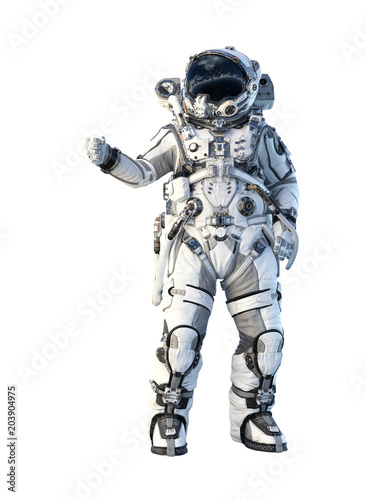 Astronaut on white. Mixed media © Sergey Nivens