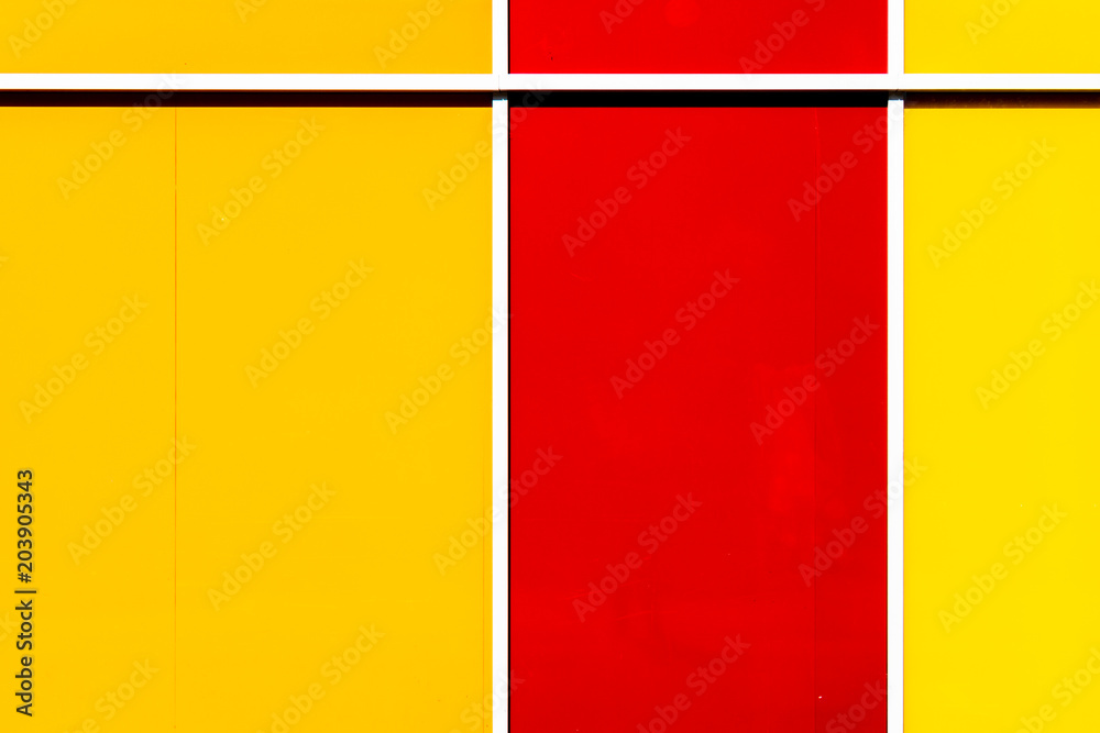 Coloufull window in orange, yellow and red