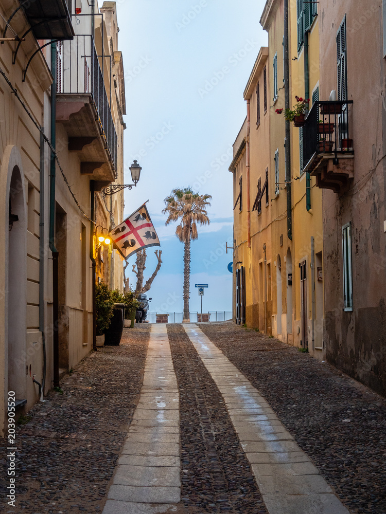Fototapeta premium After the rain in Alghero, the island of Sardinia