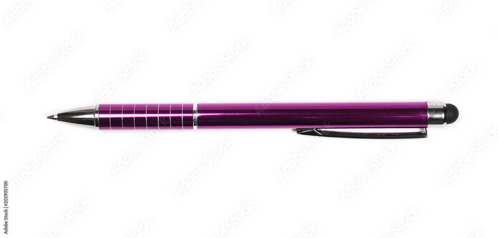 Pen isolated on white background, top view Pen isolated on white background, top view