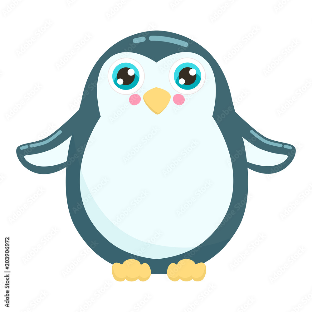 Obraz premium Cute penguin vector illustration. Flat design.