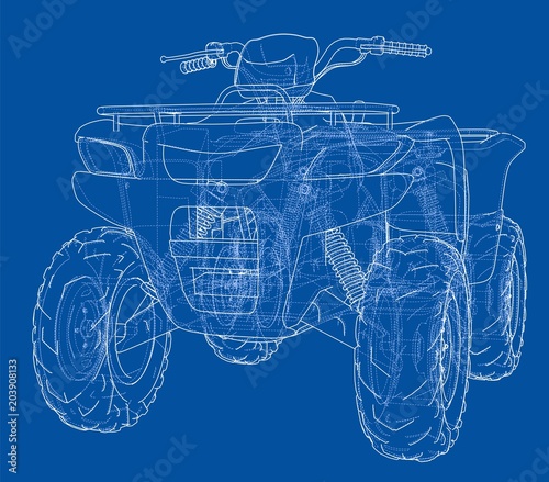 ATV quadbike concept outline. Vector