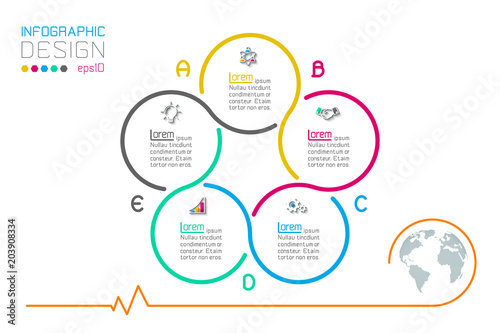 Business step options and abstract infographics number options template.