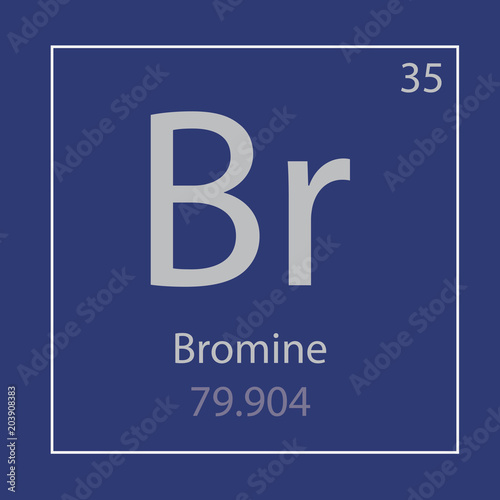 Bromine Br chemical element icon- vector illustration