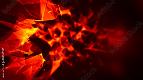 Abstract Red Geometrical Background ..Futuristic technology style. Neon Sign . Futuristic Technology HUD Element . Elegant Abstract background . Big data visualization .