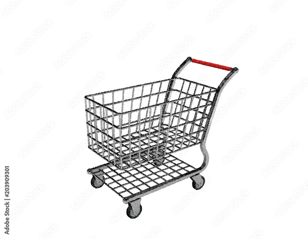 Empty shopping cart. Isolated on white background. Vector illustration. Empty shopping cart. Isolated on white background. Vector illustration.