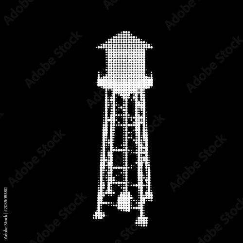 Water tower. Isolated on bl...