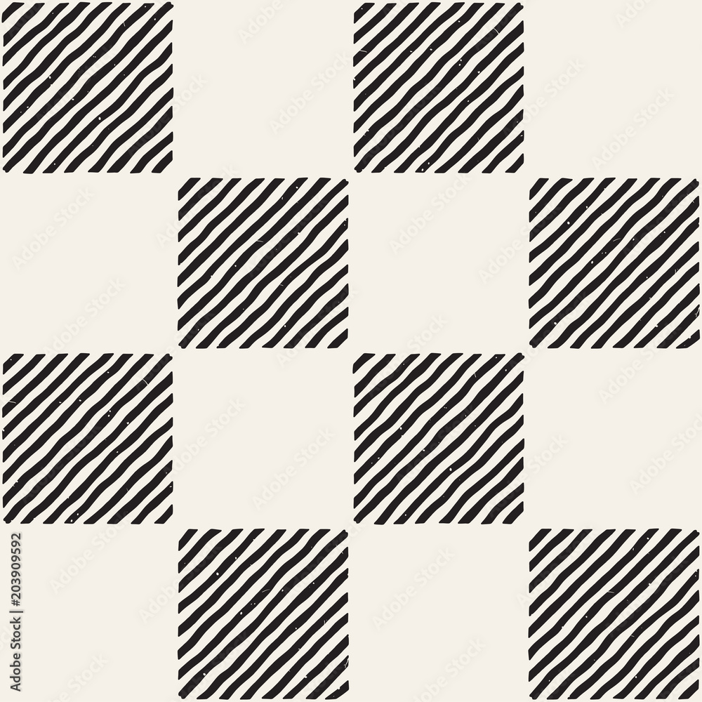 Hand drawn seamless repeating pattern with checker lines tiling. Grungy freehand background texture. Hand drawn seamless repeating pattern with checker lines tiling. Grungy freehand background texture.