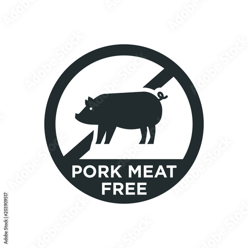 Pork meat free icon. Vector illustration.